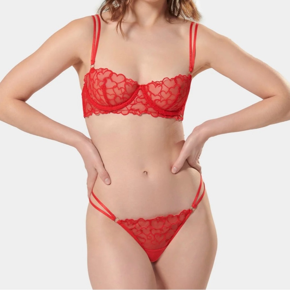 Bluebell’s Valentina Red Heart Bra and Panty Set